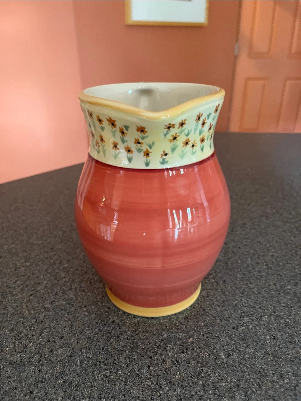 Pfaltzgraff Pitcher from secrets of Pistoulet Ceramic Piece with Maker's Mark
